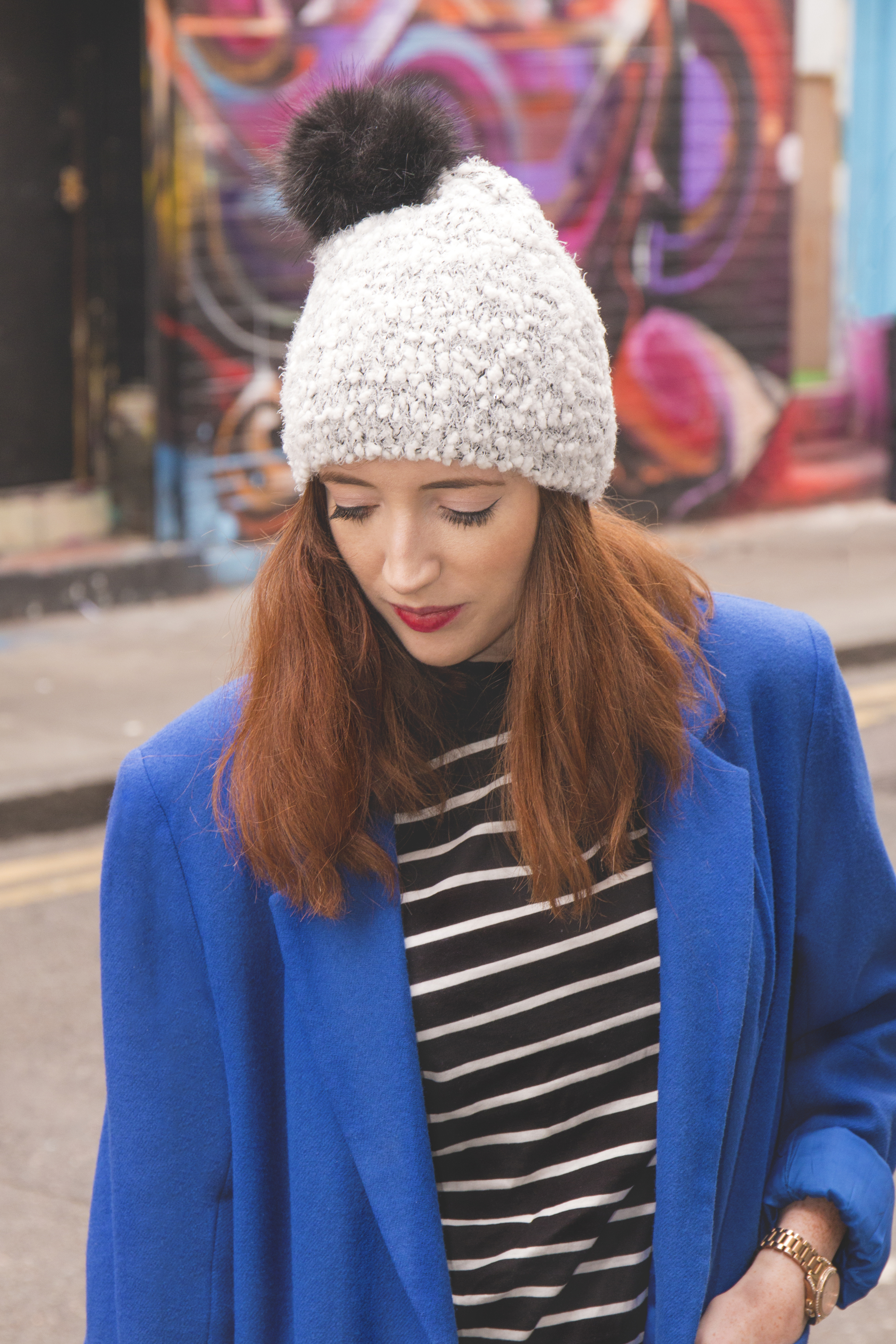 BLUE VINTAGE COAT + BEANIE | - BecBoop