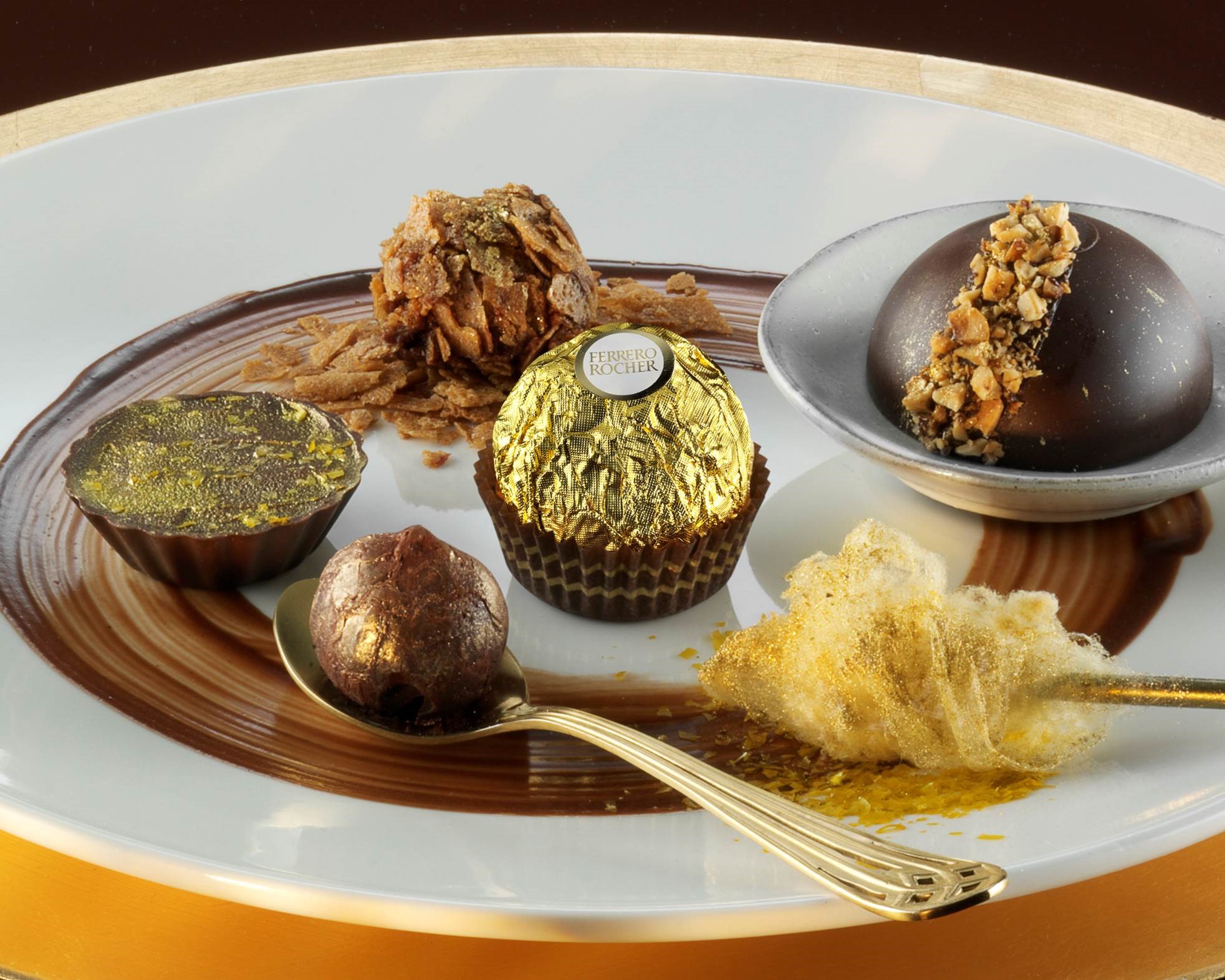 Ferrero Rocher competition dolce dessert plate